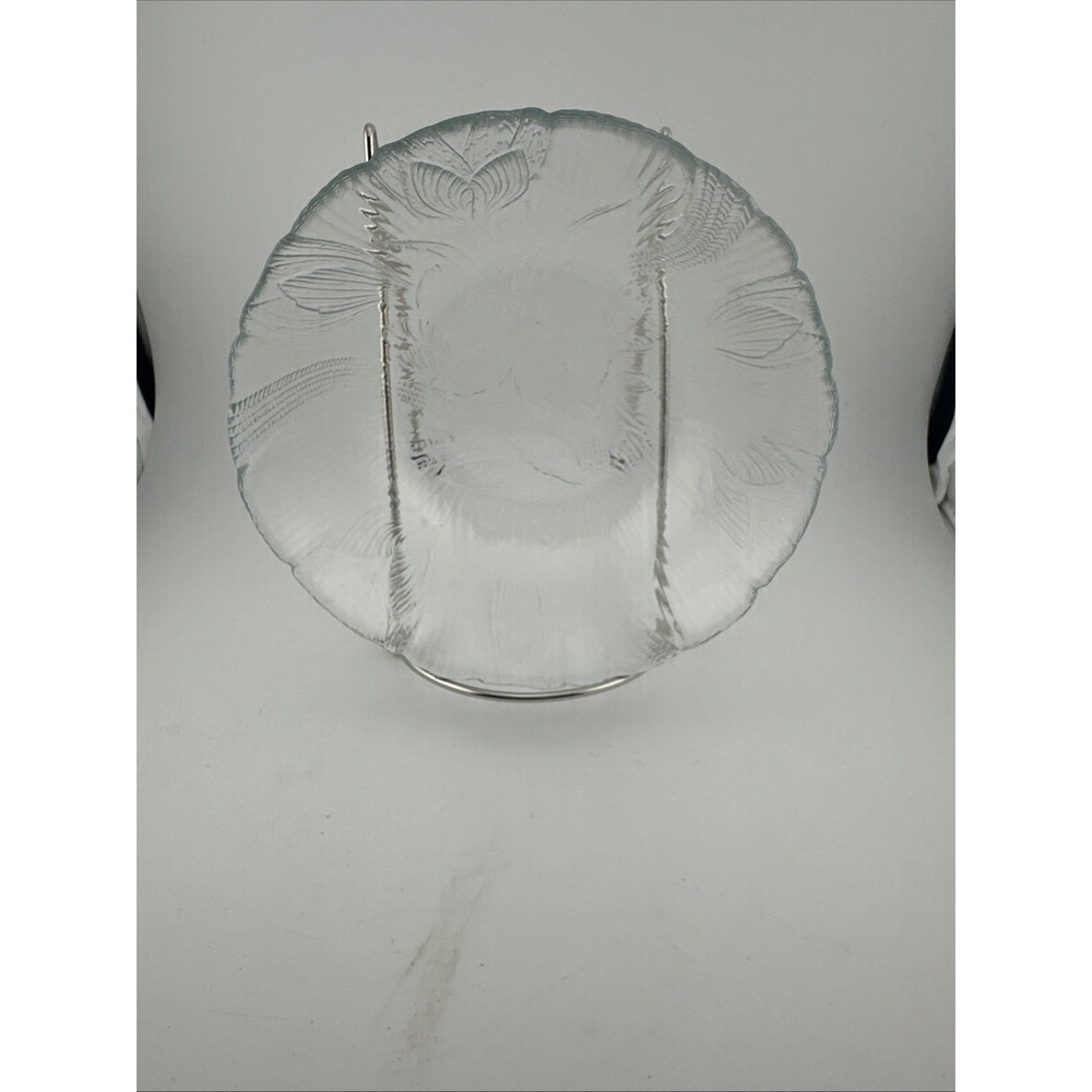 Arcoroc France Fleur Clear Glass Fruit Dessert Bowls Set of 6 Vintage 6.75 inch